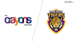 New Delhi Tigers cricket team branding with Crayons Advertising logo