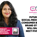 Illustration showing AI, consumer interaction, and brand strategy converging in future social media platforms