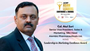 Col. Atul Suri receiving Leadership in Marketing Excellence Award 2025