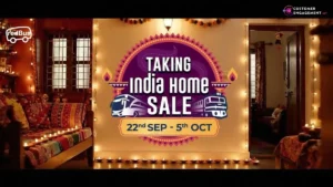 redBus AI-powered Dussehra campaign promotional banner with festival visuals