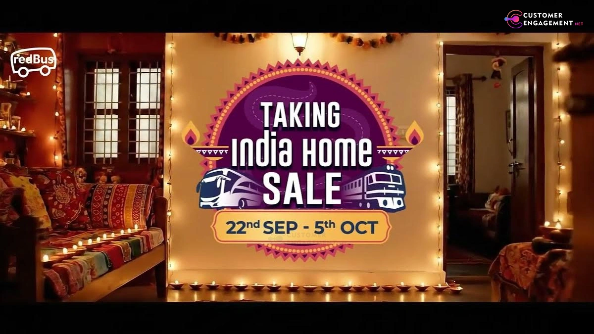 redBus AI-powered Dussehra campaign promotional banner with festival visuals