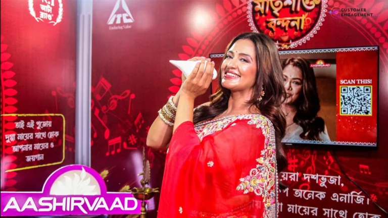 Aashirvaad Matri Shakti Bondona campaign interactive kiosk at Durga Puja pandal