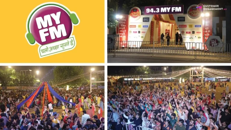 Dancers and crowds celebrating MY FM’s star-studded Garba event across four cities during Navratri 2025.