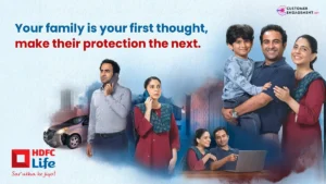 HDFC Life First Call campaign visual emphasizing family protection