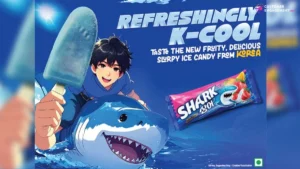 LOTTE Subak watermelon slice and Shark ice candy with vibrant Korean-inspired design