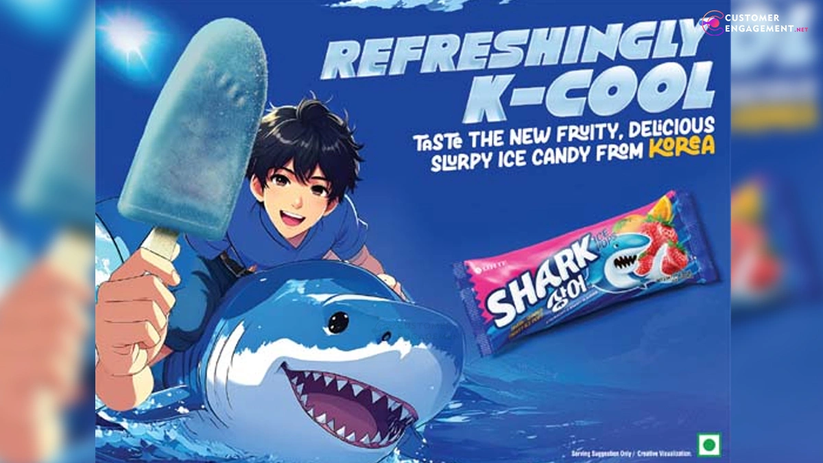 LOTTE Subak watermelon slice and Shark ice candy with vibrant Korean-inspired design