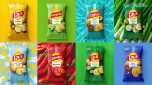Lay’s Chips new packaging featuring vibrant farm-inspired design emphasizing real potatoes and natural ingredients in the 2025 redesign.