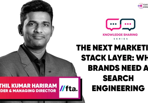 Marketing professional analyzing search engine data and AI-driven search optimization strategies