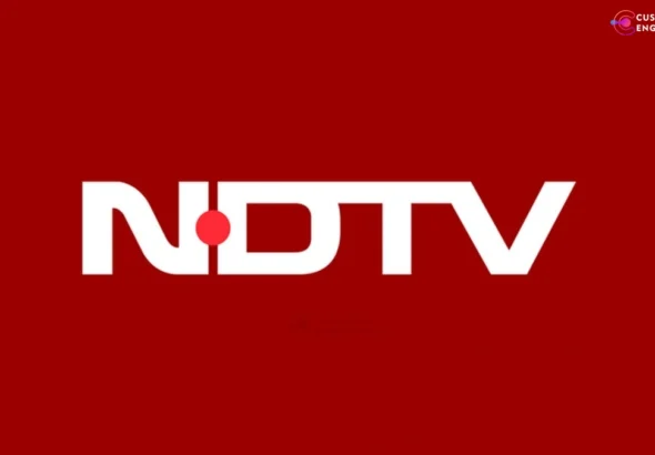 NDTV logo with newsroom backdrop representing digital growth and programming expansion