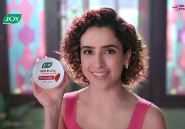 Sanya Malhotra promoting Joy Personal Care Skin Fruits Moisturising Cream in new campaign