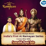 Illustration of AI-powered BIG Ramayana digital series blending tradition with modern storytelling for Gen Z