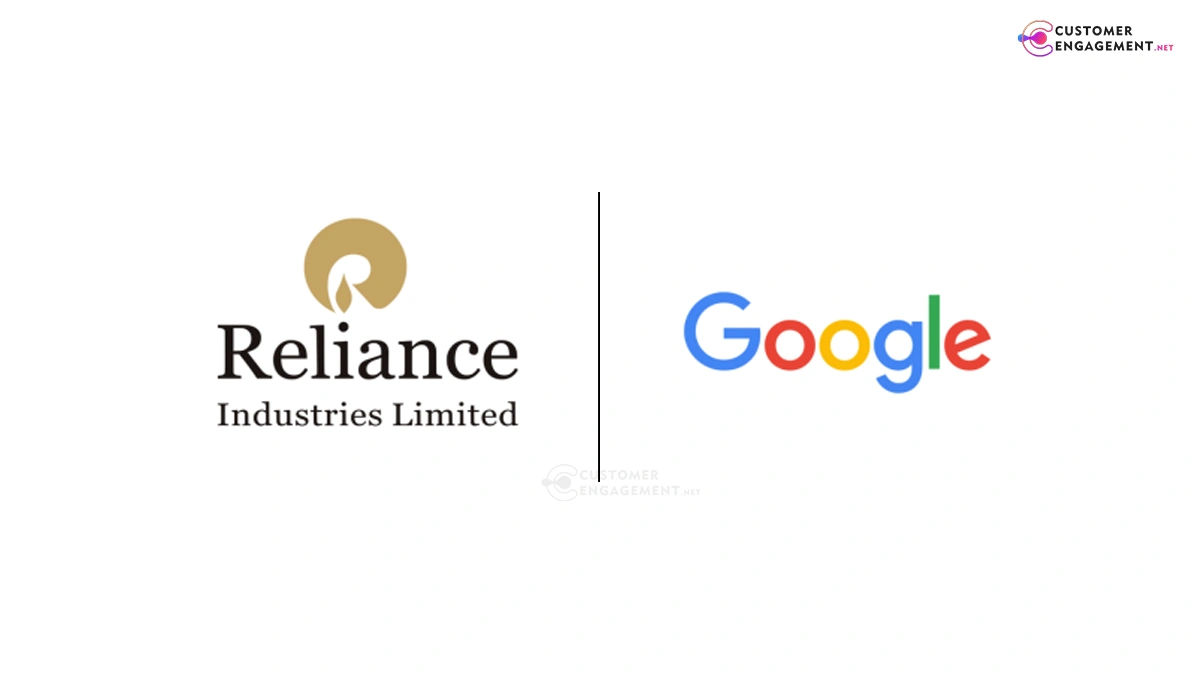 Illustration showing collaboration between Reliance and Google to advance AI technology across India