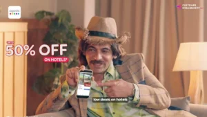 Agoda campaign featuring Sunil Grover, Ekta Kapoor, Chunky Panday, and Varun Sharma promoting hotel deals