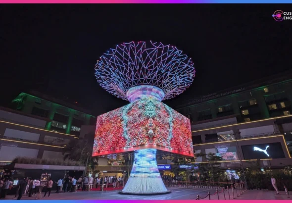 Skycom installs The Social Tree DOOH structure at Select Citywalk