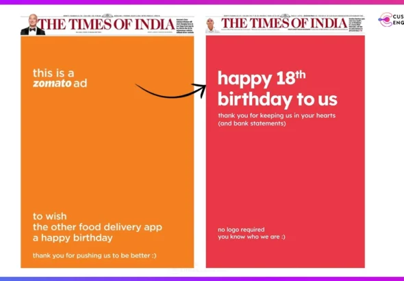 Zomato Swiggy cheeky birthday newspaper ad